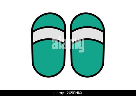 slippers icon. icon related to textile. flat line icon style. textile element illustration Stock Vector