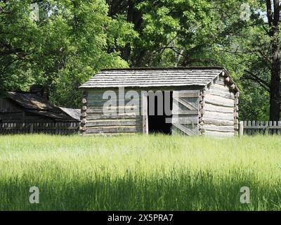 Storage barn at New Salem State Historic Site in Illinois Stock Photo