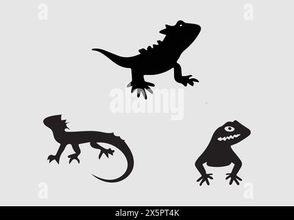 Minimal stylish Bearded Dragon icon illustration design Stock Vector