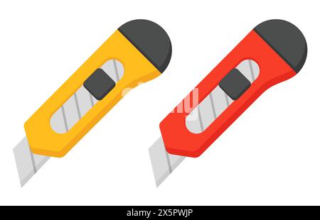 Illustration of red and orange cutter flat Stock Vector