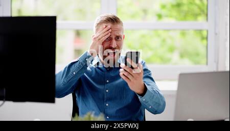 Scam Message. Email Text Mistake Fail. Online Payment Stock Photo