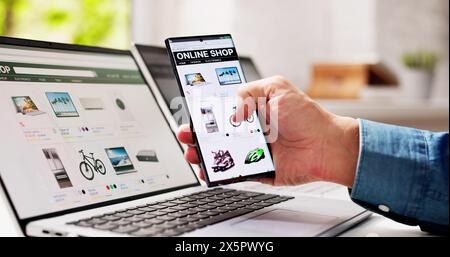 Online Ecommerce Website Store Shopping On Laptop Stock Photo
