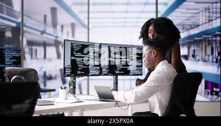 Agile Pair Programming And Extreme Coding. Business Software Stock Photo