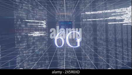 Digital image of multiple screens with data processing against blue background Stock Photo