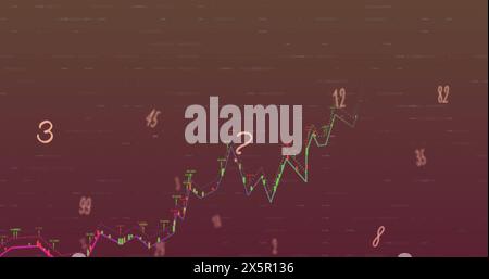 Image of shapes moving over data processing Stock Photo