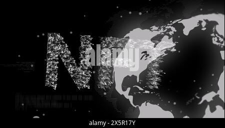 Image of nft text over spinning globe Stock Photo