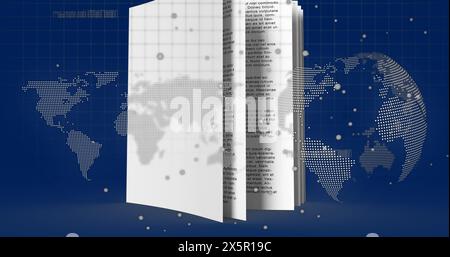 Image of icons over statistics Stock Photo