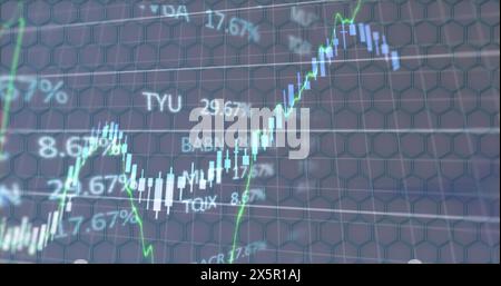 Image of financial data processing over statistics Stock Photo