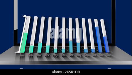 Image of data processing over landscape Stock Photo