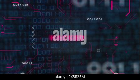 Image of blue binary code changing on transparent background Stock Photo