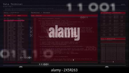 Image of virus text and data processing over computer motherboard Stock Photo