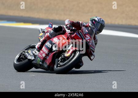 Le Mans, France. 10th May, 2024. Enea Bastianini of Italy #23 and Ducati Lenovo Team in action during the 2024 MotoGP Michelin Grand Prix de France on the Circuit Bugatti May 10, in Le Mans, France Credit: Independent Photo Agency/Alamy Live News Stock Photo