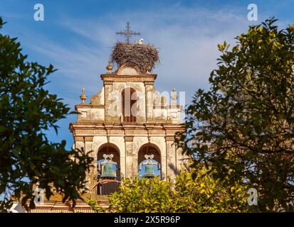 Church in the old town centre of Arcos, Andalusia, Spain, Europe Stock Photo