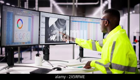 3D Software Engineer Developing Engineering Design Models Stock Photo