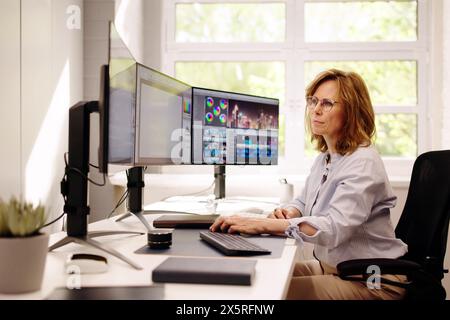 Editing Photo Design For Web On Multiple Screens Stock Photo