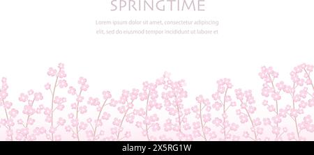 Seamless Vector Field Mustard Floral Background Illustration With Text Space. Horizontally Repeatable. Stock Vector