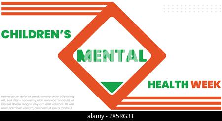 National Children's mental week templet design Stock Vector