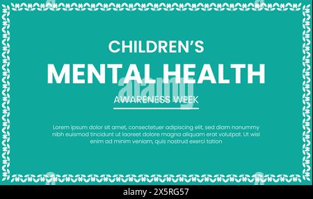 National Children's mental week templet design Stock Vector