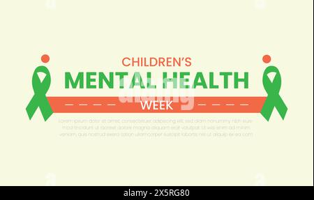 National Children's mental week templet design Stock Vector