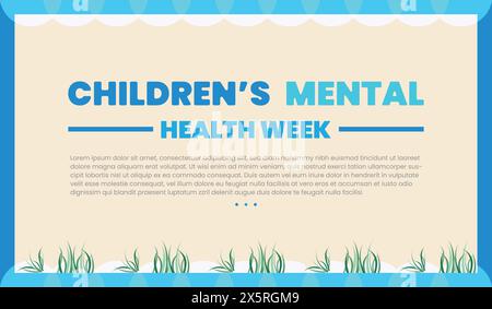 National Children's mental week templet design Stock Vector