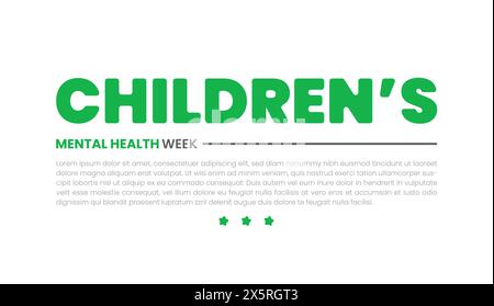 National Children's mental week templet design Stock Vector