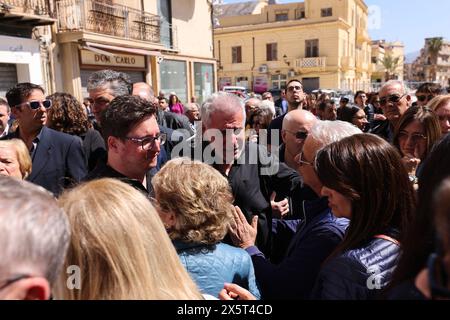 Partinico, Italia. 11th May, 2024. I funerali di Ignazio Giordano, l'operaio morto nella strage sul lavoro a Casteldaccia, nella chiesa madre di Partinico in provincia di Palermo - cronaca - sabato 11 maggio 2024 (foto Alberto Lo Bianco/LaPresse) The funeral of Ignazio Giordano, the worker who died in Casteldaccia, at the church in Partinico - news - Saturday May 11, 2024 (photo Alberto Lo Bianco/LaPresse) Credit: LaPresse/Alamy Live News Stock Photo