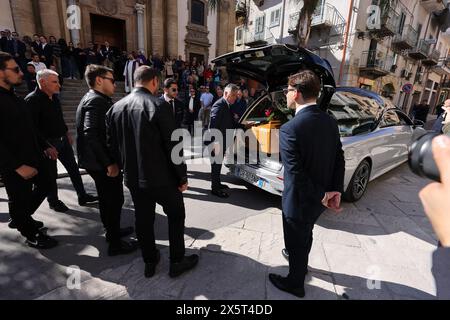 Partinico, Italia. 11th May, 2024. I funerali di Ignazio Giordano, l'operaio morto nella strage sul lavoro a Casteldaccia, nella chiesa madre di Partinico in provincia di Palermo - cronaca - sabato 11 maggio 2024 (foto Alberto Lo Bianco/LaPresse) The funeral of Ignazio Giordano, the worker who died in Casteldaccia, at the church in Partinico - news - Saturday May 11, 2024 (photo Alberto Lo Bianco/LaPresse) Credit: LaPresse/Alamy Live News Stock Photo