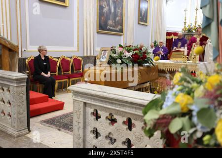 Partinico, Italia. 11th May, 2024. I funerali di Ignazio Giordano, l'operaio morto nella strage sul lavoro a Casteldaccia, nella chiesa madre di Partinico in provincia di Palermo - cronaca - sabato 11 maggio 2024 (foto Alberto Lo Bianco/LaPresse) The funeral of Ignazio Giordano, the worker who died in Casteldaccia, at the church in Partinico - news - Saturday May 11, 2024 (photo Alberto Lo Bianco/LaPresse) Credit: LaPresse/Alamy Live News Stock Photo