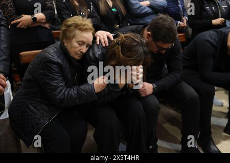 Partinico, Italia. 11th May, 2024. I funerali di Ignazio Giordano, l'operaio morto nella strage sul lavoro a Casteldaccia, nella chiesa madre di Partinico in provincia di Palermo - cronaca - sabato 11 maggio 2024 (foto Alberto Lo Bianco/LaPresse) The funeral of Ignazio Giordano, the worker who died in Casteldaccia, at the church in Partinico - news - Saturday May 11, 2024 (photo Alberto Lo Bianco/LaPresse) Credit: LaPresse/Alamy Live News Stock Photo