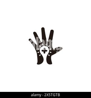 hand care plus medical idea logo vector Stock Vector