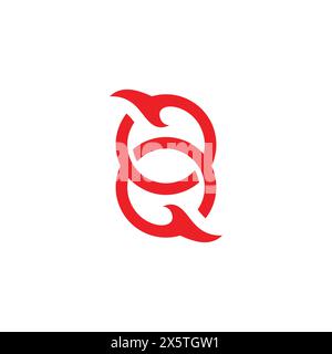 number 8 linked rings fire symbol logo vector Stock Vector