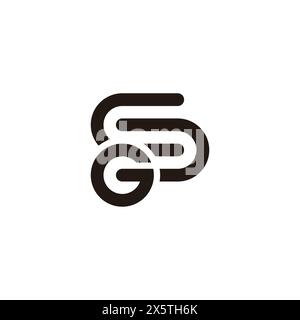 letter sg chair wheel simple logo vector Stock Vector