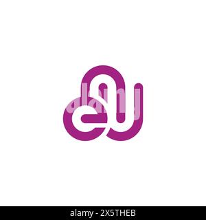 letter en stripes geometric linear simple logo vector Stock Vector