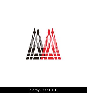 letter ma stripes mosaic triangles logo vector Stock Vector