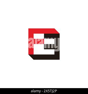 letter fe squares colorful simple geometric logo vector Stock Vector