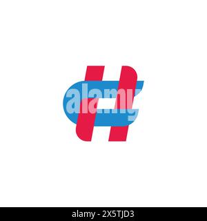 letter hc simple linked overlapping logo vector Stock Vector