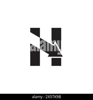 letter h swoosh arrow simple logo vector Stock Vector