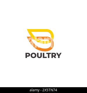 bird poultry wings colorful simple logo vector Stock Vector