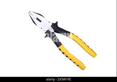 Sturdy Steel Combination Plier with Yellow and Black grip Stock Photo