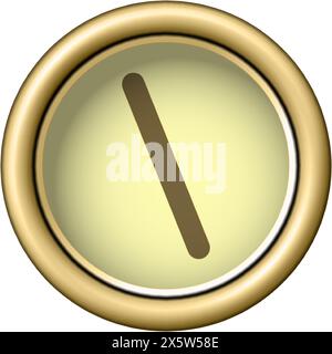 Backslash symbol. Vintage golden typewriter button isolated on white ...