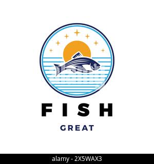 Fish Icon Logo Design Template Stock Vector
