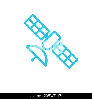 Satellite icon. Isolated on white background. From blue icon set. Stock Vector