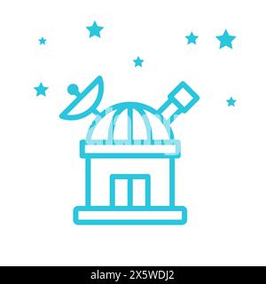 Discover space astronomical observatory icon. Isolated on white background. From blue icon set. Stock Vector