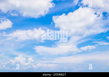 Beautiful white fluffy cloud on blue sky background. Stock Photo