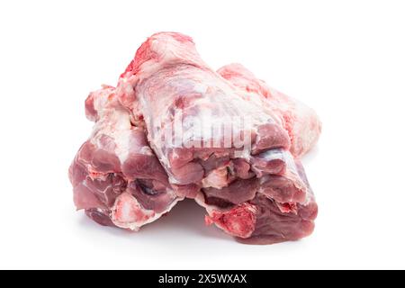 Raw pork  skinless legs isolated on white background Stock Photo