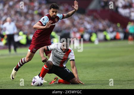 London, UK. 11th May, 2024. Chiedozie Ogbene of Luton Town on the ball during the Premier League match between West Ham United and Luton Town at the London Stadium, Queen Elizabeth Olympic Park, London, England on 11 May 2024. Photo by Joshua Smith. Editorial use only, license required for commercial use. No use in betting, games or a single club/league/player publications. Credit: UK Sports Pics Ltd/Alamy Live News Stock Photo