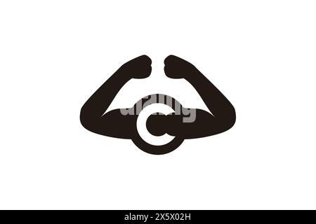 Letter C Bodybuilding Logo. Fitness Gym Logo Design Concept. Icon Symbol Vector Illustration. Stock Vector