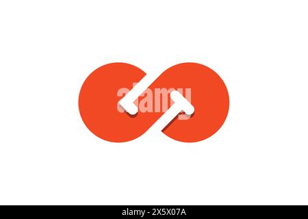 Initial letter LT linked logo vector design template. Linked letter LT logo design. Infinity logo with LT letter design concept on negative space. Stock Vector