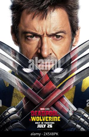 Deadpool & Wolverine (2024) directed by Shawn Levy and starring Ryan Reynolds, Hugh Jackman and Morena Baccarin. Will the irresponsible hero Deadpool change the history of the Marvel Cinematic Universe with Wolverine!? US advance poster ***EDITORIAL USE ONLY***. Credit: BFA / Walt Disney Studios Stock Photo