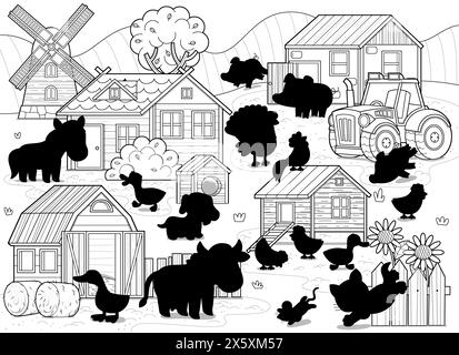 cartoon farm ranch car vehicle tractor isolated coloring page isolated ...